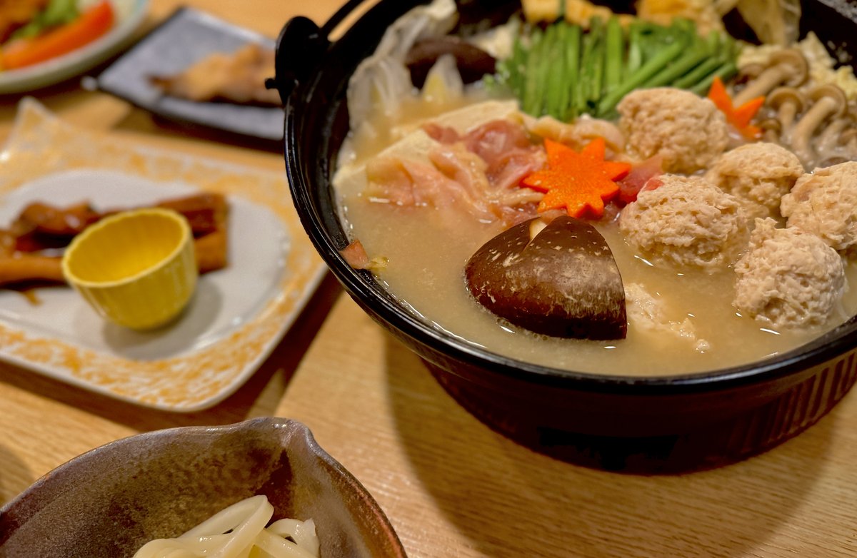 冬のあったか白味噌ちゃんこ鍋と魚メインのコース