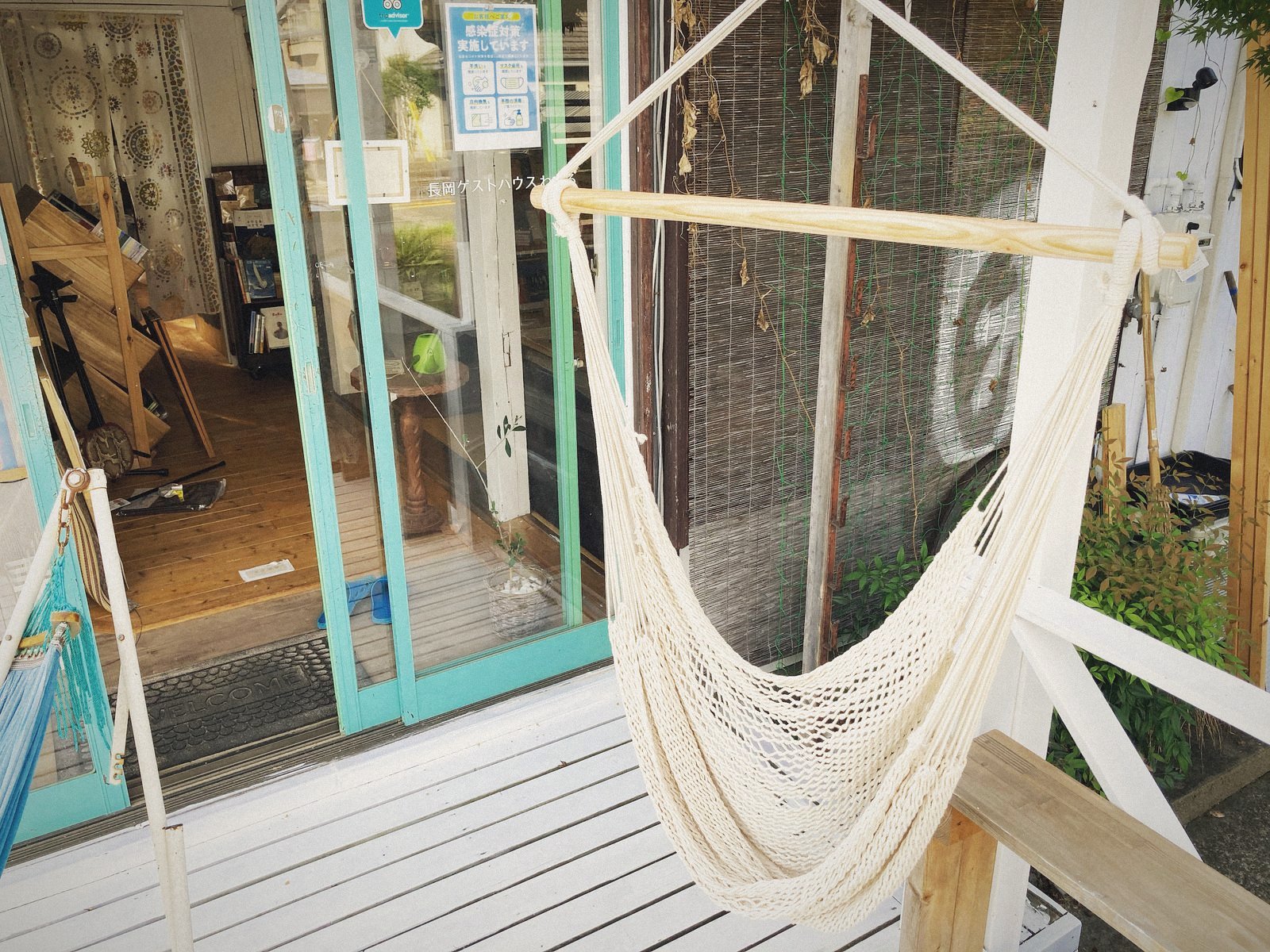 テラスのハンモック